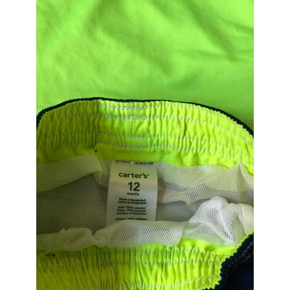 Cat and Jack size 12m  swim rash guard andshorts set dino dinoasur